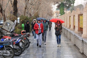 حال وهوای باران زمستانی اصفهان