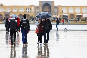 حال وهوای باران زمستانی اصفهان