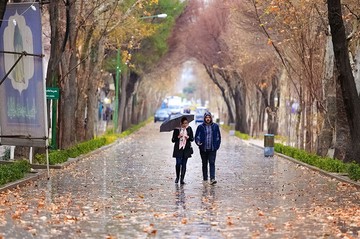 حال وهوای باران زمستانی اصفهان