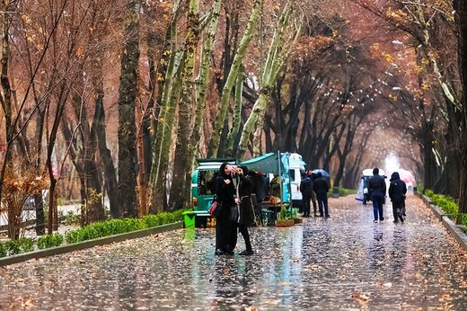 حال وهوای باران زمستانی اصفهان