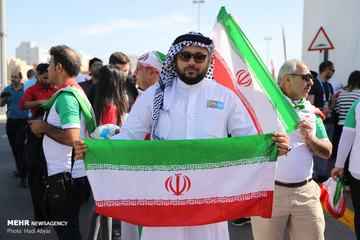 حواشی دیدار ایران و عراق؛ هواداران ایرانی در آل‌مکتوم