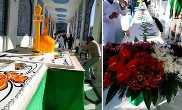 عکس | توزیع کیک ۷۲ متری در حرم حضرت زینب(س) 