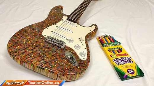 ساخت گیتار با یک هزار و 200 مداد رنگی