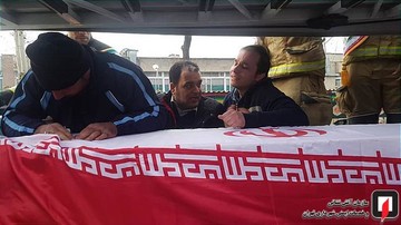 مراسم تشییع پیکر آتش نشان شهید سید احسان جامعی