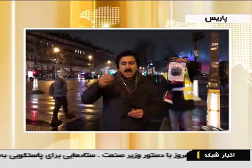 فیلم | پوستر حاج قاسم سلیمانی در دست معترضان جلیقه زرد پاریسی