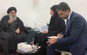 عکس | نماینده سازمان ملل در بیت آیت‌الله سیستانی