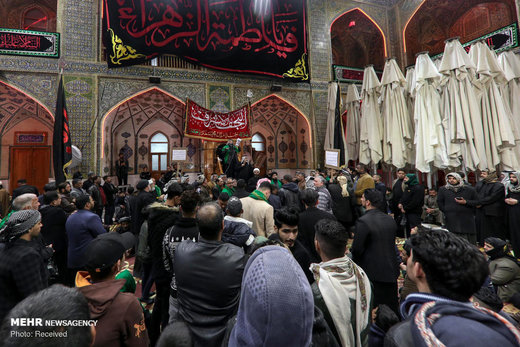 عزاداری شهادت حضرت فاطمه زهرا (س) در حرم امام علی (ع)