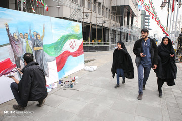 آذین بندی شهر تهران با پرچم مقدس جمهوری اسلامی ایران