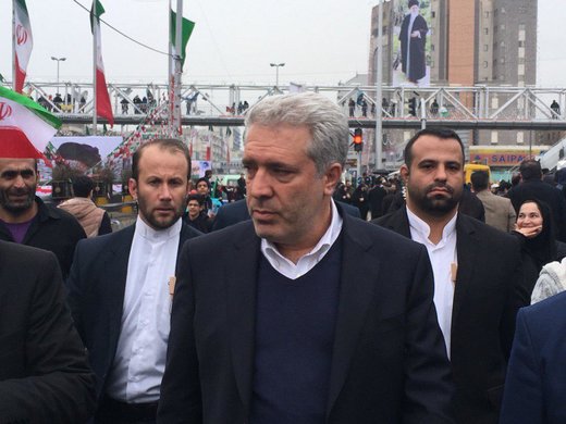 حضور علی‌اصغر مونسان، معاون رئیس‌جمهوری و رئیس سازمان میراث فرهنگی در راهپیمایی ۲۲ بهمن تهران