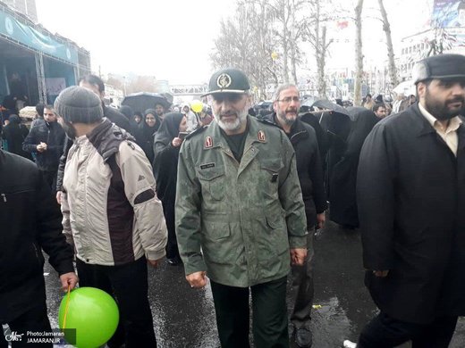 سردار یزدی فرمانده سپاه محمد رسول الله(ص) تهران بزرگ در راهپیمایی 22 بهمن