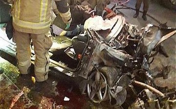 تصاویر | تصادف وحشتناک پژو ۲۰۷ با دیواره پل یادگار امام(ره)