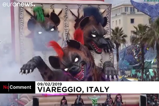 فیلم | عروسک ترامپ در راهپیمایی ایتالیایی‌ها