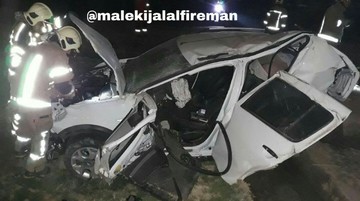 تصاویر | تصادف مرگبار ساندرو با تپه خاکی کنار اتوبان 