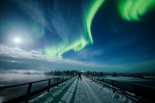 پدیده شفق قطبی در آسمان فنلاند