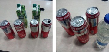 عکس | کشف مشروبات الکلی از آب معدنی و آبمیوه