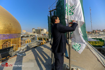 گل آرایی حرم علوی در آستانه ولادت حضرت فاطمه (س)