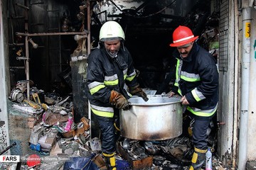 آتش‌سوزی ده باب مغازه در چالوس