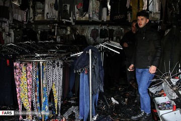آتش‌سوزی ده باب مغازه در چالوس