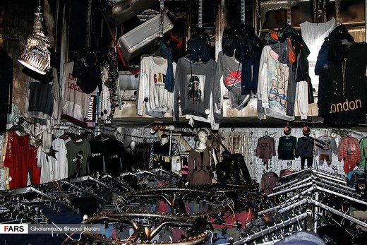 آتش‌سوزی ده باب مغازه در چالوس