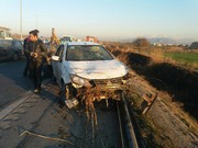 تصاویر | واژگونی مرگ‌بار ساینا در جاده ورامین - تهران