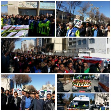 برگزاری تشییع پیکر ۲ امدادگر جان‌باخته سقوط بالگرد در شهرکرد 