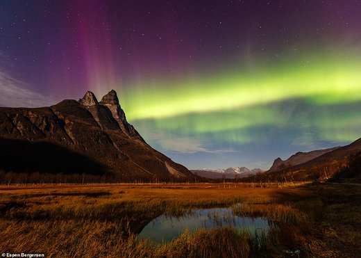 نورهای شفق قطبی در آسمان نروژ