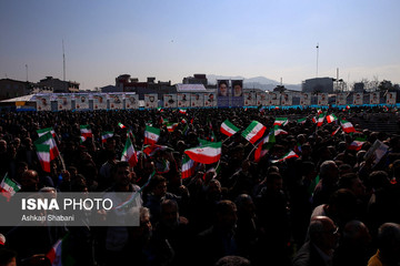 سخنرانی رئیس‌جمهور در ورزشگاه تختی شهرستان لاهیجان