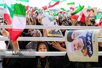 سخنرانی رئیس‌جمهور در ورزشگاه تختی شهرستان لاهیجان