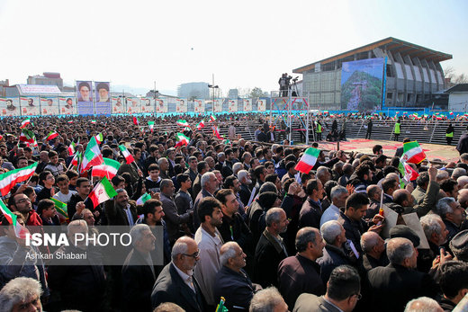 سخنرانی رئیس‌جمهور در ورزشگاه تختی شهرستان لاهیجان