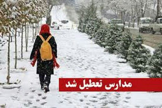 بارش برف سنگین مدارس استان همدان را تعطیل کرد