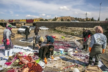 قالیشویی سنتی در روستاهای بجنورد