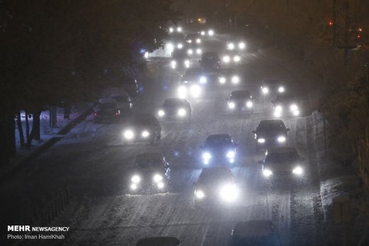 شب برفی همدان