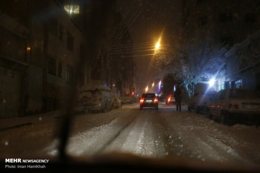 شب برفی همدان