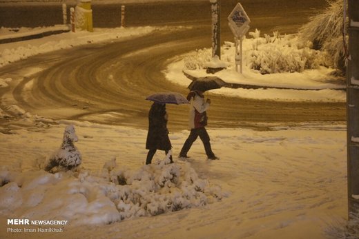 شب برفی همدان