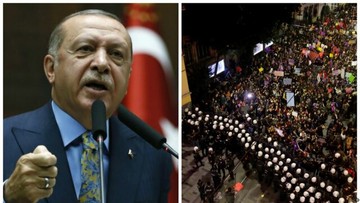 توضیح اردوغان درباره خشونت علیه تظاهرات زنان در ۸ مارس: به اذان بی احترامی شد/ عکس