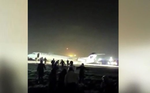 استوری یک مسافر از فرود بدون چرخ پرواز قشم-تهران