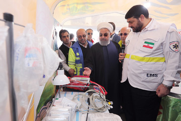 بازدید سرزده رئیس‌جمهور از ایستگاه سلامت اورژانس در بزرگراه تهران-کرج، پایگاه امداد و نجات جاده ای چیتگر و پایگاه راهور جاده ای