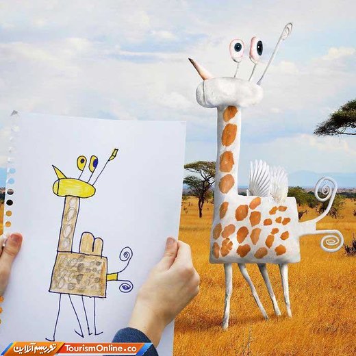 این پدر خلاق با نقاشی بچه هایش شاهکار می کند