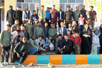 اردوی جهادی طلبه های خارجی در روستای سرفاریاب