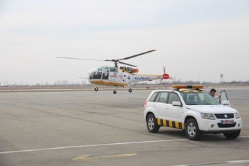 استقرار نخستین بالگرد اورژانس هوایی در فرودگاه ارومیه