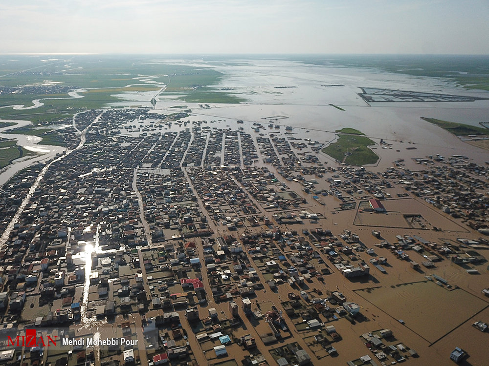 خبرآنلاین - تصاویر هوایی از منطقه سیل‌زده آق‌قلا