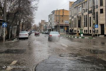 بارش شدید باران و آبگرفتگی معابر در ابهر