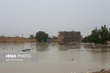 جاری شدن سیل در اروندکنار