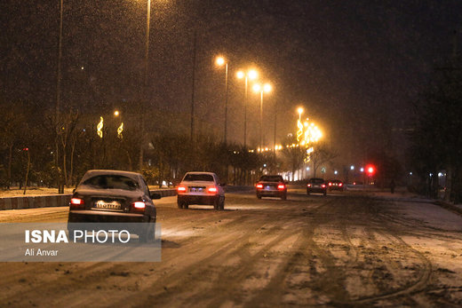 بارش برف در اردبیل