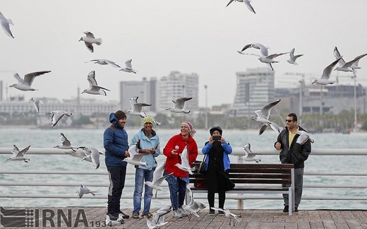 مسافران نوروزی در جزیره کیش