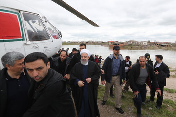 بازدید رئیس جمهور از مناطق سیل زده استان گلستان