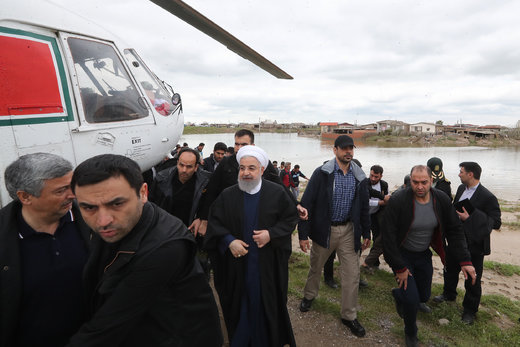 بازدید رئیس جمهور از مناطق سیل زده استان گلستان