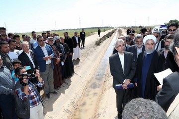 بهره‌برداری از فاز اول پروژه تجهیز، نوسازی، زهکشی و آبرسانی اراضی کشاورزی استان خوزستان با حضور رئیس‌جمهور