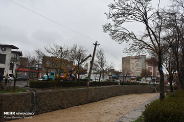 تصاویر | تخریب بخشی از دیواره رودخانه شهر اراک