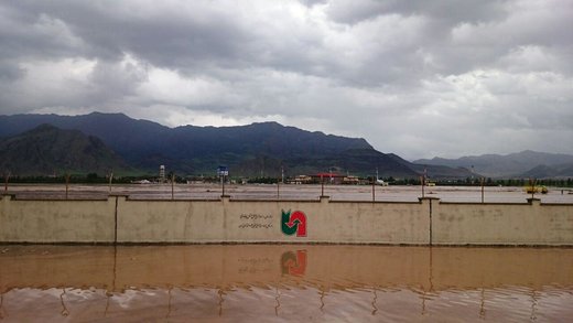 نمایی دیگر از وضعیت آبگرفتگی فرودگاه خرم آباد
